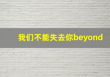 我们不能失去你beyond