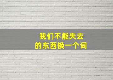 我们不能失去的东西换一个词