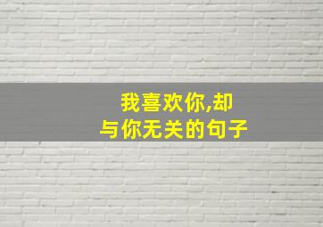 我喜欢你,却与你无关的句子