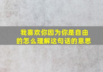 我喜欢你因为你是自由的怎么理解这句话的意思