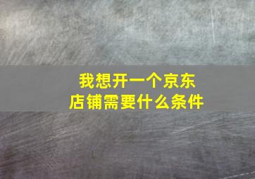 我想开一个京东店铺需要什么条件