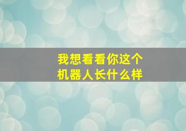 我想看看你这个机器人长什么样