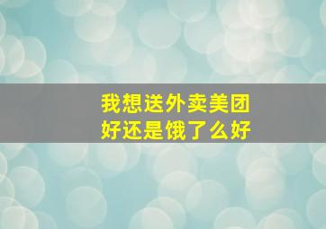 我想送外卖美团好还是饿了么好