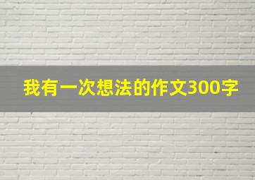 我有一次想法的作文300字