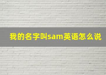 我的名字叫sam英语怎么说