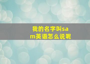 我的名字叫sam英语怎么说呢