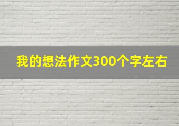 我的想法作文300个字左右