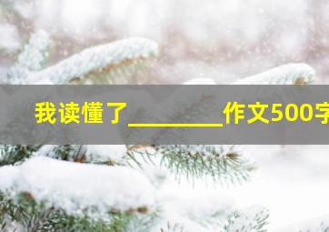 我读懂了________作文500字