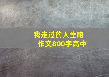 我走过的人生路作文800字高中