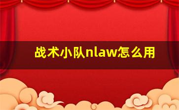 战术小队nlaw怎么用