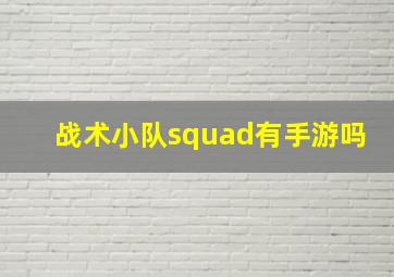 战术小队squad有手游吗