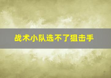 战术小队选不了狙击手