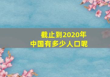 截止到2020年中国有多少人口呢