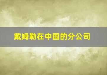 戴姆勒在中国的分公司