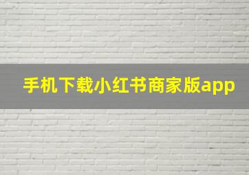 手机下载小红书商家版app