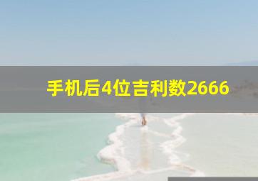 手机后4位吉利数2666