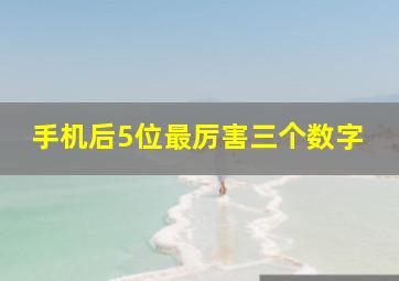 手机后5位最厉害三个数字