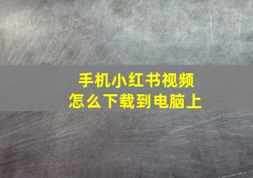 手机小红书视频怎么下载到电脑上