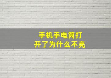 手机手电筒打开了为什么不亮