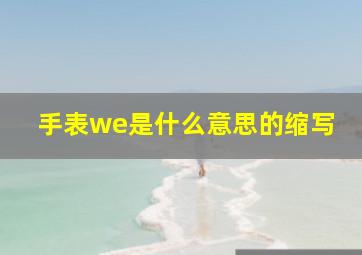 手表we是什么意思的缩写