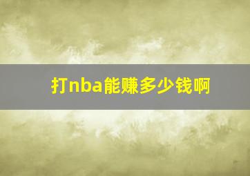 打nba能赚多少钱啊