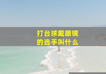 打台球戴眼镜的选手叫什么