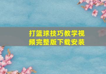 打篮球技巧教学视频完整版下载安装