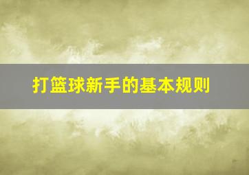 打篮球新手的基本规则