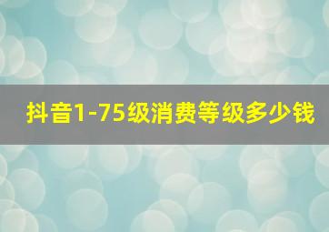 抖音1-75级消费等级多少钱