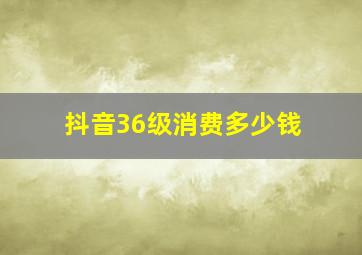 抖音36级消费多少钱