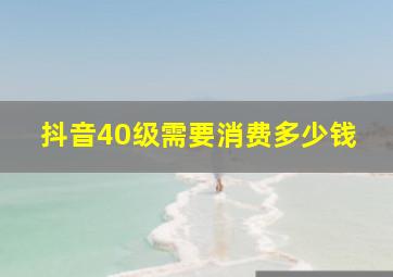 抖音40级需要消费多少钱