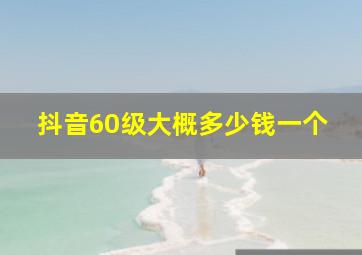 抖音60级大概多少钱一个