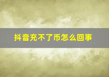 抖音充不了币怎么回事