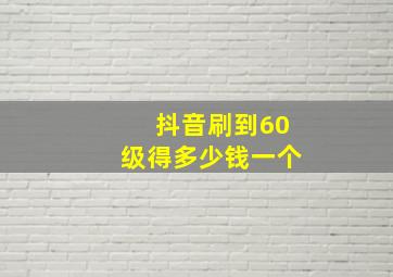 抖音刷到60级得多少钱一个