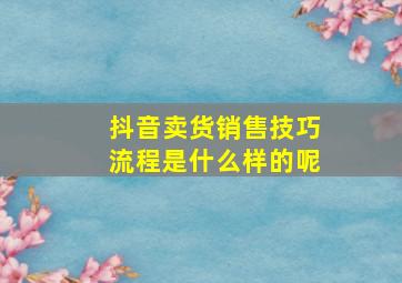 抖音卖货销售技巧流程是什么样的呢