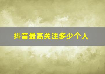 抖音最高关注多少个人