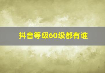 抖音等级60级都有谁