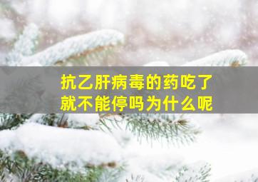 抗乙肝病毒的药吃了就不能停吗为什么呢