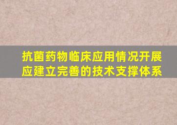 抗菌药物临床应用情况开展应建立完善的技术支撑体系