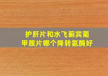 护肝片和水飞蓟宾葡甲胺片哪个降转氨酶好