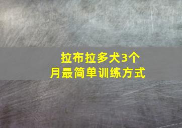 拉布拉多犬3个月最简单训练方式