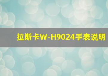 拉斯卡W-H9024手表说明