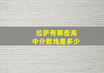 拉萨有哪些高中分数线是多少