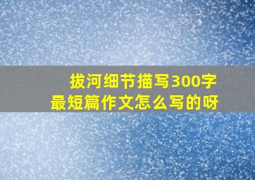 拔河细节描写300字最短篇作文怎么写的呀