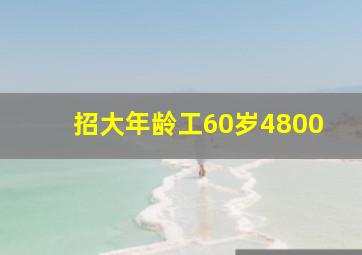 招大年龄工60岁4800