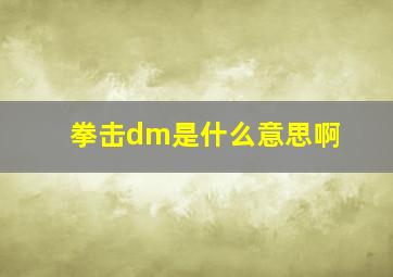 拳击dm是什么意思啊