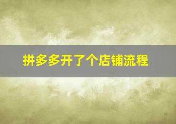 拼多多开了个店铺流程