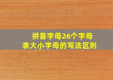 拼音字母26个字母表大小字母的写法区别