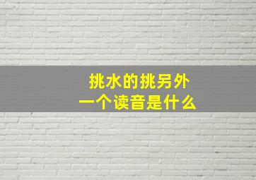 挑水的挑另外一个读音是什么