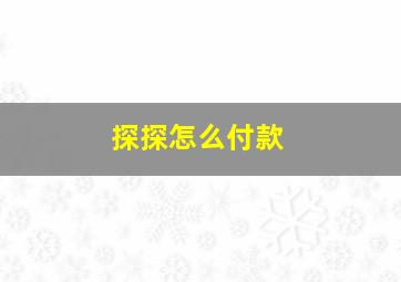 探探怎么付款